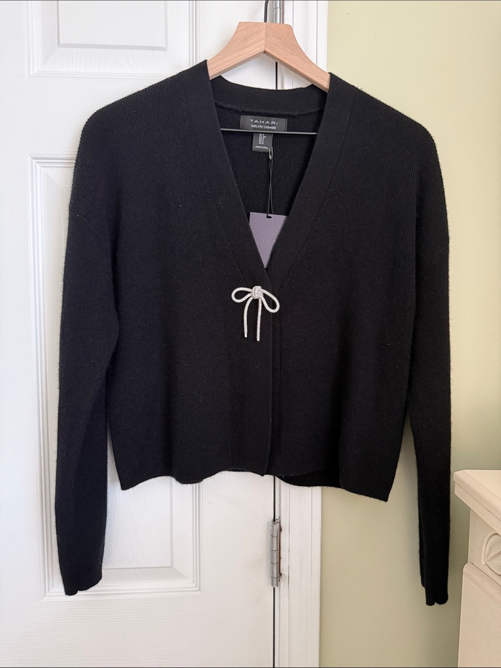 Tahari Embellished Bow Cardigan Size S NWT